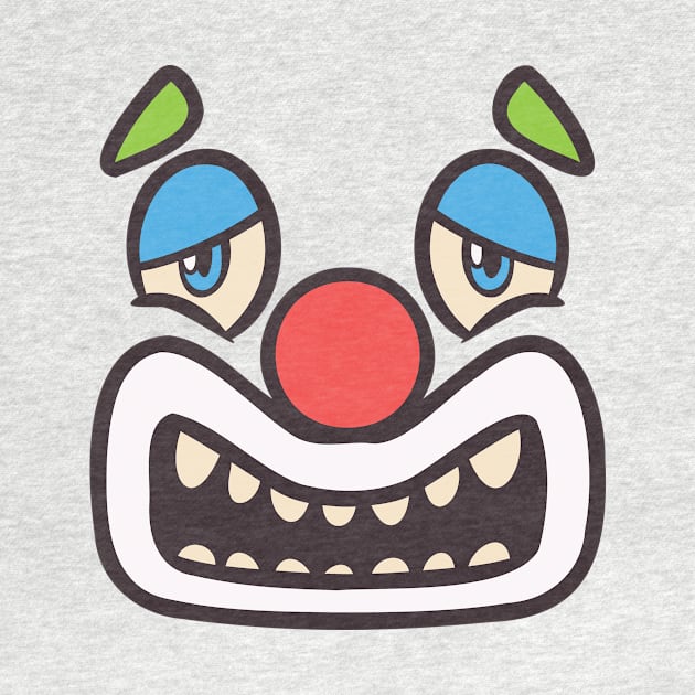 Funny Clown Face Cartoon Illustration by unlesssla